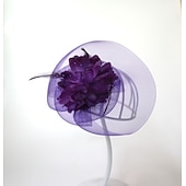billige Coiffer-fascinators kentucky derby lue fjær / nett / tekstiler blomster / hodeplagg / hodeplagg med hette / blomster 1 stk bryllup / damedag hodeplagg