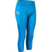 ieftine Jambiere și colanți de yoga-Pentru femei Στενό παντελόνι για τρέξιμο Alergare Capri Leggings Peteci cu telefon Buzunar 3/4 Ciorapi Sporturi &amp; Exterior De Atletism Spandex Respirabil Κατά του ιδρώτα Fitness Gimnastic / Strech