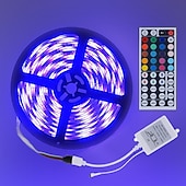 お買い得  リモコンコントロール-5m 16.4ftledストリップライトrgbtvバックライト寝室キッチン装飾300x 5050smd ir44keyリモコン自己接着色変更