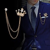 economico Spille e fermagli-Per uomo Zircone cubico Spille Alla moda Collegamento / catena Elegante Di tendenza Formale Spilla Gioielli Argento Oro Per Quotidiano Evento