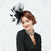 levne Fascinátory-Tyl Klobouk Kentucky Derby / Doplňky do vlasů s Peří 1ks Zvláštní příležitosti / Večírek Přílba