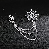 economico Spille e fermagli-Per uomo Zircone cubico Spille Alla moda Collegamento / catena Creativo Ancora Importante Di tendenza Formale Spilla Gioielli Argento Oro Per Feste Matrimonio