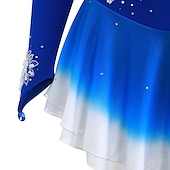 olcso Műkorcsolya ruhák-Kűrruha Női Lány Klizanje na ledu Ruhák Sárga Sötétlila Poros Rózsa Kollázs Virág Háló Spandex Nagy rugalmasságú Verseny Kűrruhák Kézzel készített Virágos Hosszú ujj Jégkorcsolyázás Műkorcsolyázás