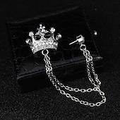 economico Spille e fermagli-Per uomo Zircone cubico Spille Alla moda Collegamento / catena Elegante Di tendenza Formale Spilla Gioielli Argento Oro Per Quotidiano Evento