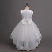 preiswerte Blumenmädchenkleider-kinderkleidung Mädchen Blumenmädchen Kleid Kleid Ärmellos Hochzeit Party Kuschelig Süß Baumwolle Polyester Asymmetrisch Tüll-Kleid Kleid mit vielen Schichten Blumenmädchenkleid Sommer Weiß Rosa Rote