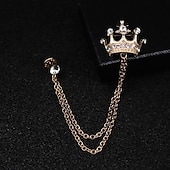 economico Spille e fermagli-Per uomo Zircone cubico Spille Alla moda Collegamento / catena Elegante Di tendenza Formale Spilla Gioielli Argento Oro Per Quotidiano Evento