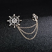 economico Spille e fermagli-Per uomo Zircone cubico Spille Alla moda Collegamento / catena Creativo Ancora Importante Di tendenza Formale Spilla Gioielli Argento Oro Per Feste Matrimonio