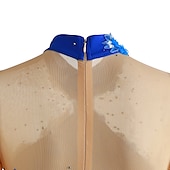 olcso Műkorcsolya ruhák-Kűrruha Női Lány Klizanje na ledu Ruhák Sárga Sötétlila Poros Rózsa Kollázs Virág Háló Spandex Nagy rugalmasságú Verseny Kűrruhák Kézzel készített Virágos Hosszú ujj Jégkorcsolyázás Műkorcsolyázás