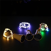cheap Solar String Lights-Outdoor Solar String Light LED Solar Garden Light 6pcs 2M 20LED Solar Powered Wine Bottle Cork Shaped LED Copper Wire String Festival Outdoor Fairy Garland Lights