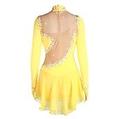cheap Figure Skating Dresses-Figure Skating Dress Women's Girls' Ice Skating Dress Outfits Violet White Black Spandex High Elasticity Competition Skating Wear Warm Handmade Jeweled Rhinestone Long Sleeve Ice Skating Figure