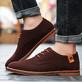 abordables Semi-formel-chaussures oxford en daim bleu marine pour hommes – chaussures habillées décontractées à lacets pour les mariages, les affaires et le quotidien