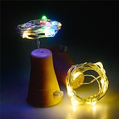 お買い得  太陽光発電-屋外用ソーラーストリングライト、3個 LED ワインボトルストッパー フェアリーライト 1m 10LED クリスマスパーティーデコレーション用&amp;amp;DIYナイトランプ