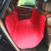cheap Dog Travel Essentials-Dog Car Seat Cover Waterproof Portable Foldable Solid Colored Fabric Stripe Black Red