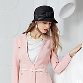 お買い得  パーティーハット-ウール ケンタッキーダービーハット / 帽子 ととも​​に リボン 1 結婚式 / パーティー／フォーマル かぶと