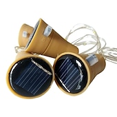 economico Striscie luci ad energia solare-luce solare esterna della stringa ha condotto la luce solare del giardino 2m 20led bottiglia di vino ad energia solare a forma di sughero stringa di filo di rame principale luce esterna festival