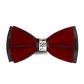 cheap Dinner Party-Men&#039;s Basic Bow Tie Patchwork Homecoming Tie Black Wine Red 2023