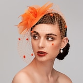 preiswerte Faszinator-Feder-/Netz-Fascinator, Kentucky-Derby-Hut/Kopfschmuck mit Feder, Blumenmuster, 1 Stück, Hochzeit, besonderer Anlass, Pferderennen-Kopfschmuck