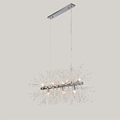 economico Lampadari-Lampadari da sala da pranzo elettrolitici a 9 luci lampadari fuochi d&#039;artificio a led lampadario a isola in cristallo in acciaio inox illuminazione a sospensione in oro con base a lampadina g9 a 9 luc
