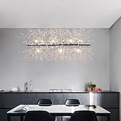 economico Lampadari-Lampadari da sala da pranzo elettrolitici a 9 luci lampadari fuochi d&#039;artificio a led lampadario a isola in cristallo in acciaio inox illuminazione a sospensione in oro con base a lampadina g9 a 9 luc