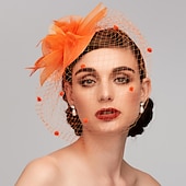 preiswerte Faszinator-Feder-/Netz-Fascinator, Kentucky-Derby-Hut/Kopfschmuck mit Feder, Blumenmuster, 1 Stück, Hochzeit, besonderer Anlass, Pferderennen-Kopfschmuck