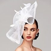 tanie Kapelusze i fascynatory-Kwiaty Pióra Siatka Kapelusz Kentucky Derby Fascynatory Nakrycie Głowy z Piórowym Kwiatem 1SZT Wyścigi Konne Dzień Pań Melbourne Cup Nakrycie Głowy sukienka na wyścig Dzień Wyścigu 2025