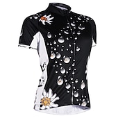 voordelige Herenkleding sets-Dames Korte mouw Wielrenshirt met shorts Zomer Nylon Elastaan Polyester Wit Zwart Flora Botanisch Grappig Fietsen Short / Broekje Shirt Gewatteerde shorts waterdicht 3D-pad Ademend / Gevorderd