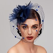 preiswerte Faszinator-Feder-/Netz-Fascinator, Kentucky-Derby-Hut/Kopfschmuck mit Feder, Blumenmuster, 1 Stück, Hochzeit, besonderer Anlass, Pferderennen-Kopfschmuck