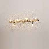 economico Lampadari-Lampadari da sala da pranzo elettrolitici a 9 luci lampadari fuochi d&#039;artificio a led lampadario a isola in cristallo in acciaio inox illuminazione a sospensione in oro con base a lampadina g9 a 9 luc