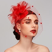 preiswerte Faszinator-Feder-/Netz-Fascinator, Kentucky-Derby-Hut/Kopfschmuck mit Feder, Blumenmuster, 1 Stück, Hochzeit, besonderer Anlass, Pferderennen-Kopfschmuck