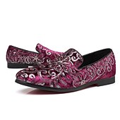 preiswerte Herrenpantoletten &amp; -slipper-Herren-Loafer aus Stoff mit Pailletten - luxuriöses Blumendesign, Partyschuhe im Vintage-Stil für besondere Anlässe