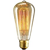 halpa Koristelamput-3kpl 40w edison vintage hehkulamppu himmennettävä e26 e27 st64 kynttelikkö hehkulanka keltainen lämmin valkoinen valaisimeen 220-240v