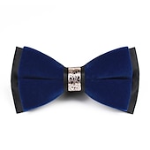 cheap Dinner Party-Men&#039;s Basic Bow Tie Patchwork Homecoming Tie Black Wine Red 2023