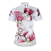 abordables Maillots de mujer-Mujer Maillot de Ciclismo Estampado Flores Botánica Flor Manga Corta Bicicleta Maillot Camiseta con 3 bolsillos traseros MTB Bicicleta Montaña Ciclismo Carretera Secado rápido Resistente a los UV