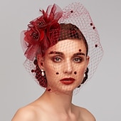preiswerte Faszinator-Feder-/Netz-Fascinator, Kentucky-Derby-Hut/Kopfschmuck mit Feder, Blumenmuster, 1 Stück, Hochzeit, besonderer Anlass, Pferderennen-Kopfschmuck