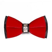 cheap Dinner Party-Men&#039;s Basic Bow Tie Patchwork Homecoming Tie Black Wine Red 2023