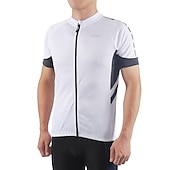 cheap Women's Jerseys-Men's Cycling Jersey Solid Color Short Sleeve Bike Jersey with 3 Rear Pockets Mountain Bike MTB Road Bike Cycling Breathability Reflective Strips Back Pocket Ultra Light Fabric Sports Dark Grey White