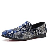 preiswerte Herrenpantoletten &amp; -slipper-Herren-Loafer aus Stoff mit Pailletten - luxuriöses Blumendesign, Partyschuhe im Vintage-Stil für besondere Anlässe