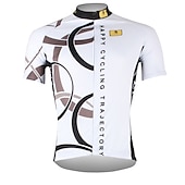 abordables Maillots pour hommes-Homme Maillot Velo Cyclisme Manche Courte Cyclisme Maillot Top avec 3 poches arrière VTT Vélo tout terrain Vélo Route Respirable Séchage rapide Résistant aux ultraviolets Zip frontal Blanche Jaune