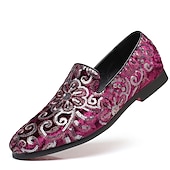 preiswerte Herrenpantoletten &amp; -slipper-Herren-Loafer aus Stoff mit Pailletten - luxuriöses Blumendesign, Partyschuhe im Vintage-Stil für besondere Anlässe