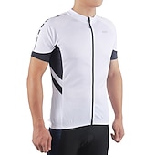 cheap Women's Jerseys-Men's Cycling Jersey Solid Color Short Sleeve Bike Jersey with 3 Rear Pockets Mountain Bike MTB Road Bike Cycling Breathability Reflective Strips Back Pocket Ultra Light Fabric Sports Dark Grey White