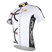 abordables Maillots pour hommes-Homme Maillot Velo Cyclisme Manche Courte Cyclisme Maillot Top avec 3 poches arrière VTT Vélo tout terrain Vélo Route Respirable Séchage rapide Résistant aux ultraviolets Zip frontal Blanche Jaune