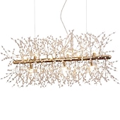 economico Lampadari-Lampadari da sala da pranzo elettrolitici a 9 luci lampadari fuochi d&#039;artificio a led lampadario a isola in cristallo in acciaio inox illuminazione a sospensione in oro con base a lampadina g9 a 9 luc