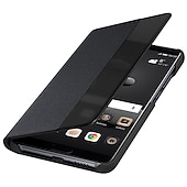 billiga Övriga telefonskal- och fodral-telefon fodral Till Huawei P40 P30 P20 Pro Lite Mate 40 30 20 Pro Honor 20 Pro Fodral Läderfodral Etui med lock Lucka med fönster Genomskinlig Solid färg Hårt PU läder