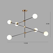 abordables Lustres style Spoutnik-6 lumières 100 cm Lustre Métal Verre Spoutnik Doré Finitions Peintes contemporain Artistique 110-120V 110-240 V