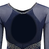 cheap Figure Skating Dresses-Figure Skating Dress Women&#039;s Girls&#039; Ice Skating Dress Violet Black White Open Back Mesh Spandex High Elasticity Training Competition Skating Wear Classic Crystal / Rhinestone Long Sleeve Ice Skating