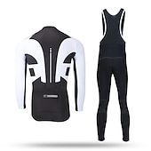 cheap Men&#039;s Clothing Sets-Men&#039;s Cycling Jersey with Bib Tights Long Sleeve Mountain Bike MTB Road Bike Cycling Winter Black Yellow Red Bike Pants / Trousers Jersey Bib Tights Thermal Warm Fleece Lining Windproof 3D Pad
