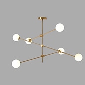 abordables Lustres style Spoutnik-6 lumières 100 cm Lustre Métal Verre Spoutnik Doré Finitions Peintes contemporain Artistique 110-120V 110-240 V