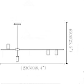 olcso Sziget lámpák-4 lámpás 123 cm-es függőlámpa led új dizájn csillár fém geometriai galvanizált / festett felületek művészi 110-120v / 220-240v