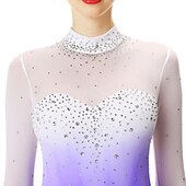 cheap Figure Skating Dresses-Figure Skating Dress Women's Girls' Ice Skating Dress Outfits Yan pink Golden yellow Violet Halo Dyeing Spandex Stretch Yarn Lace High Elasticity Professional Competition Skating Wear Handmade Fashion
