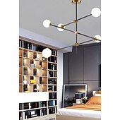 abordables Lustres style Spoutnik-6 lumières 100 cm Lustre Métal Verre Spoutnik Doré Finitions Peintes contemporain Artistique 110-120V 110-240 V